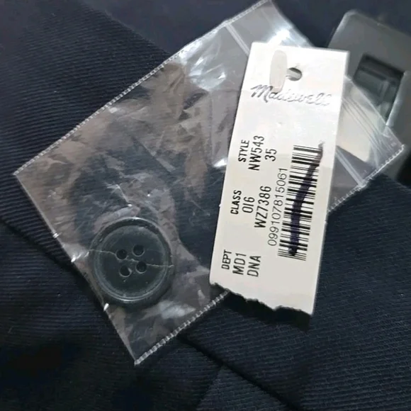 Madewell Men's Cotton-Wool Blend Pleated Trousers Pants Navy 35x32 NWT - Picture 6 of 8